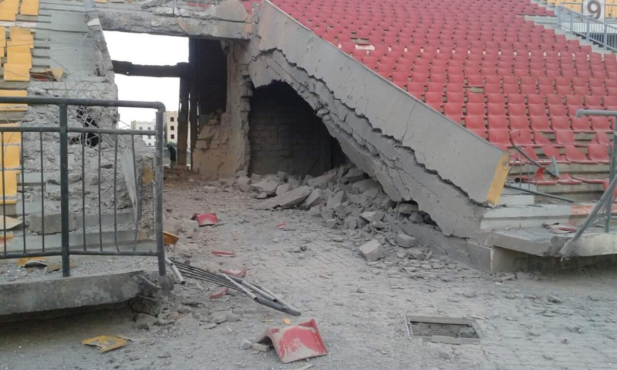 Al-Thawra sports stadium in Sanaa was hit lastnight by Saudi jets with 5+ sorties. Yemen  