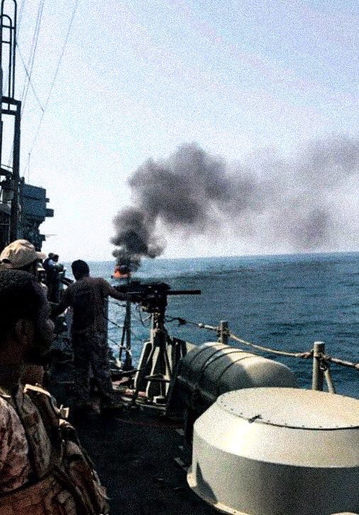 RSNF Al Sadiq-class patrol boat engaged with 3 Houthi boats attempted to sail into the Saudi territorial waters off Jazan coast  