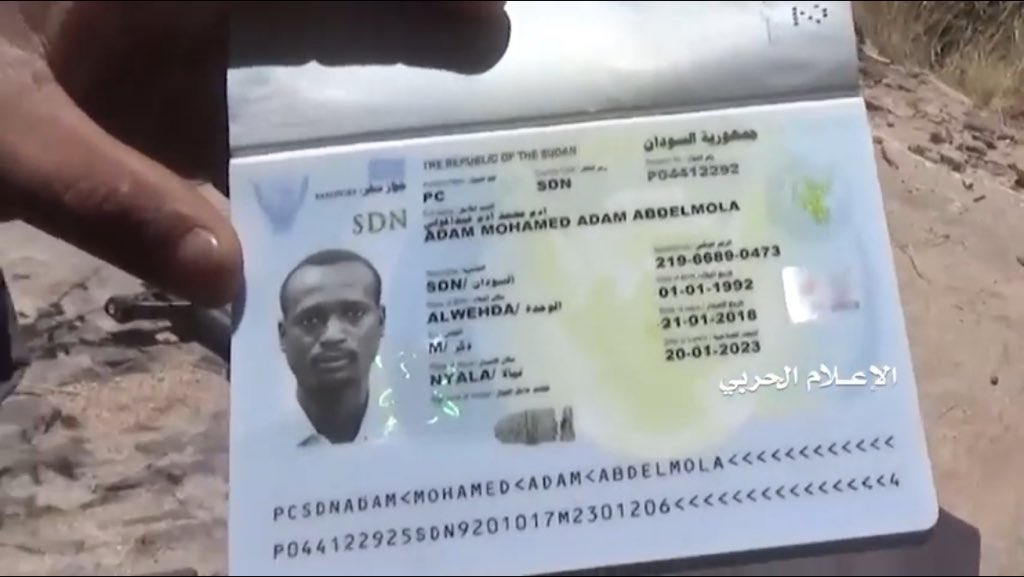 Houthi capture Sudanese soldier passport in Asir border 