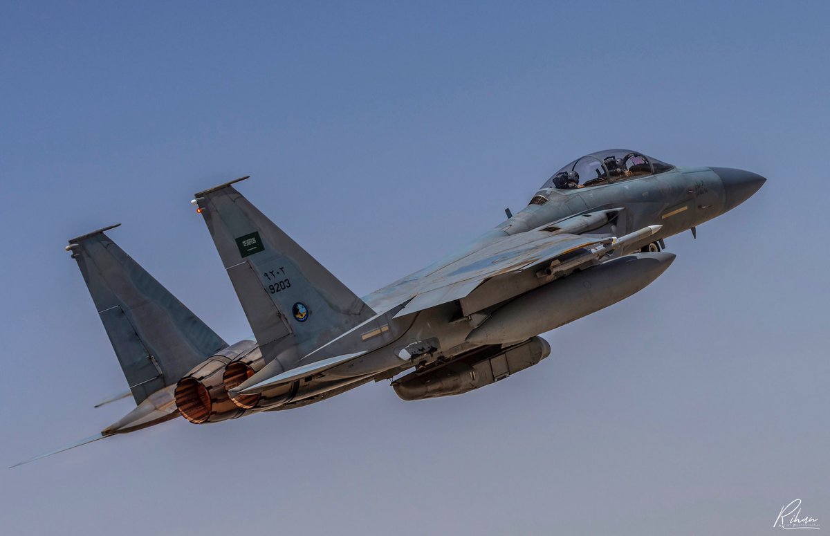 RSAF F-15S Strike Eagle assigned to the 92nd Sqn carries a DB-110 Tactical Recon Pod during a mission in support of coalition operations in Yemen. By: Rihan   