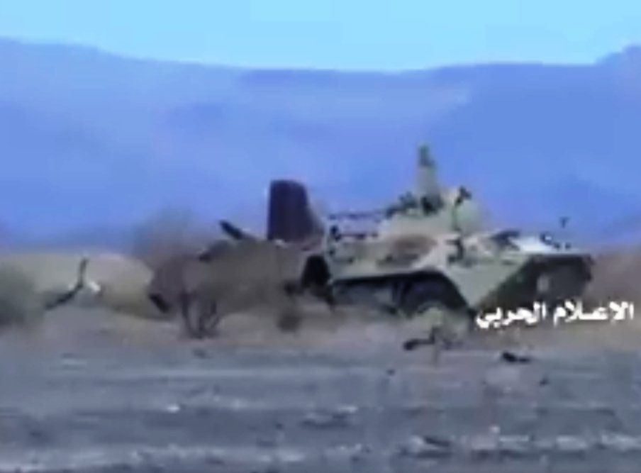 Sudanese army Knocked-out SHAREEF-2 IFV locally produced version of Russian BTR-82 in Ma'rib Yemen 