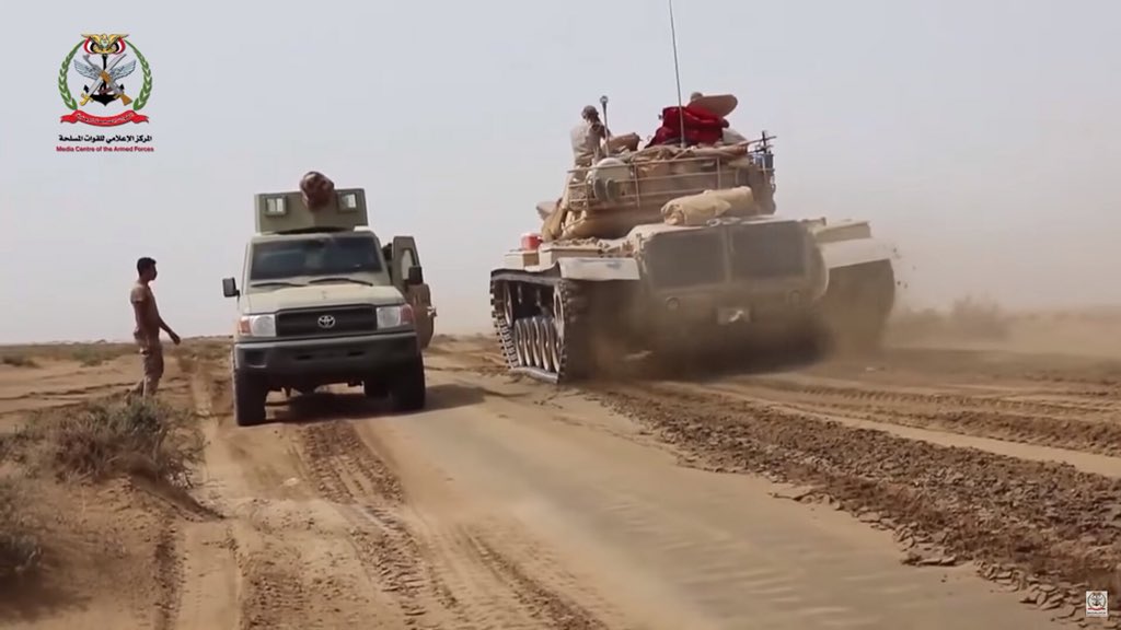 Saudi army LAV-25, M-60 and Streit Group vehicles in Hiran district, Hajjah.   