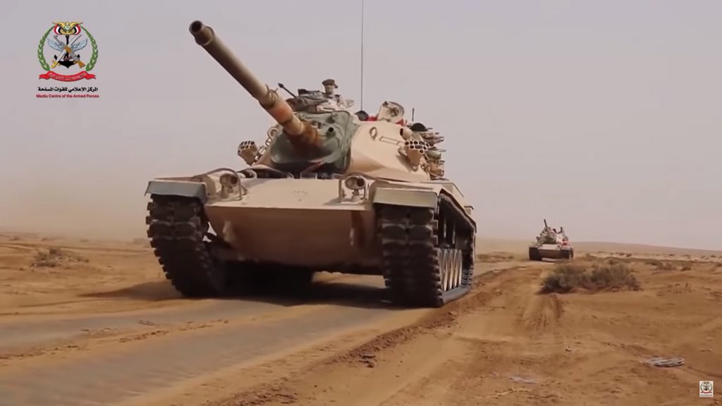 Saudi army LAV-25, M-60 and Streit Group vehicles in Hiran district, Hajjah.   