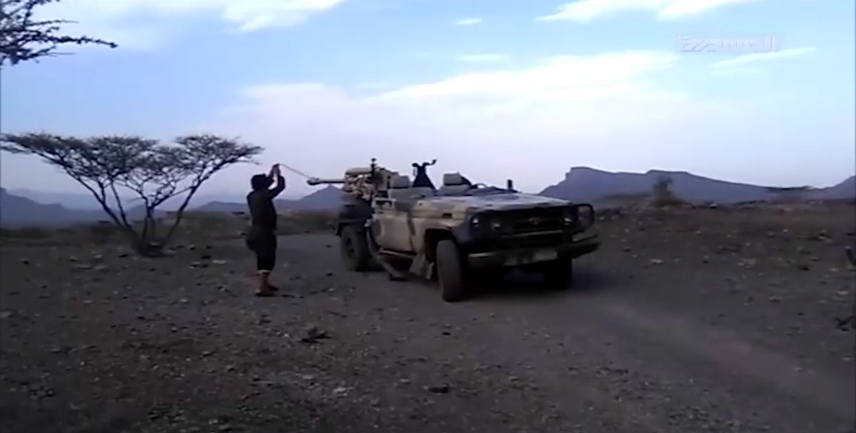 Houthi Toyota with ZiS-3 gun in Lahj province.   