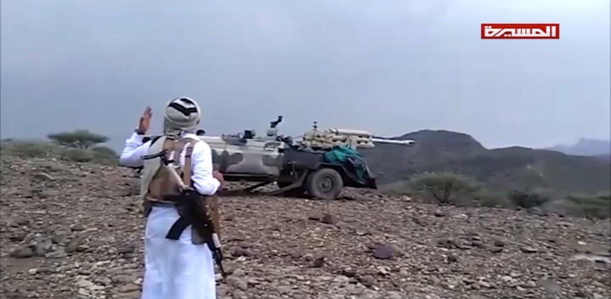 Houthi Toyota with ZiS-3 gun in Lahj province.   