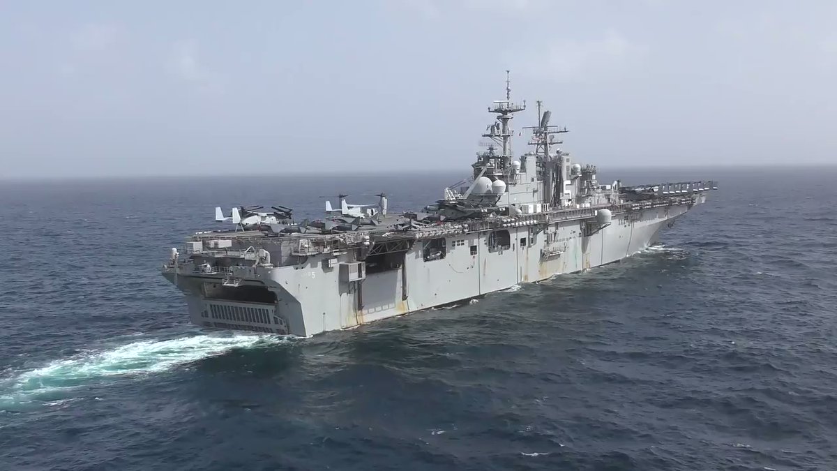 Amphibious assault ship USS BATAAN LHD5 underway in the Gulf of Aden on