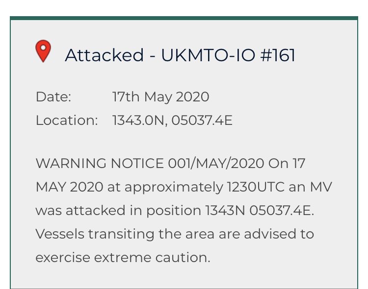 The exact position of the attack in Gulf of Aden is shown below