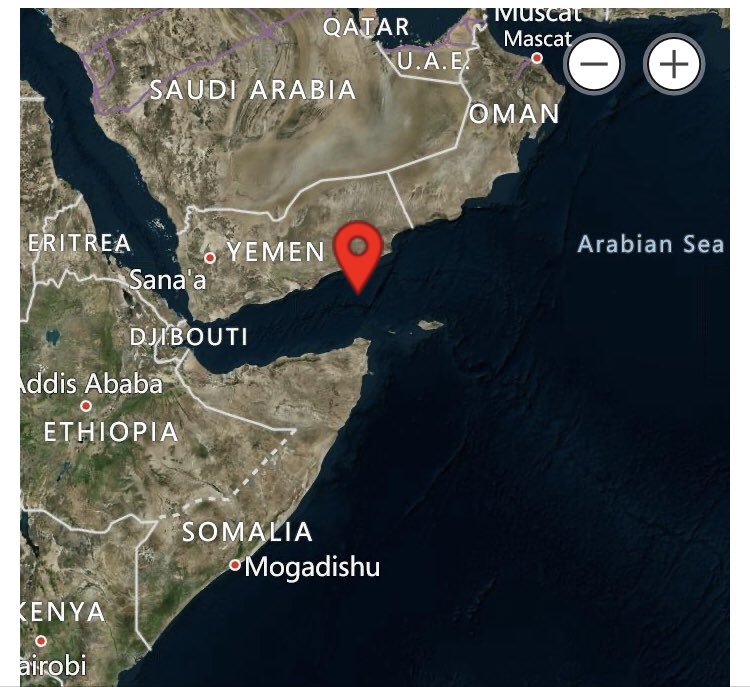 The exact position of the attack in Gulf of Aden is shown below