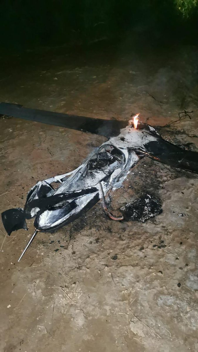 Image of the intercepted Samad-3 UAV that was launched by Iran-backed Houthi militias from Yemen towards Khamis Mushait, southern KSA  SaudiArabia 