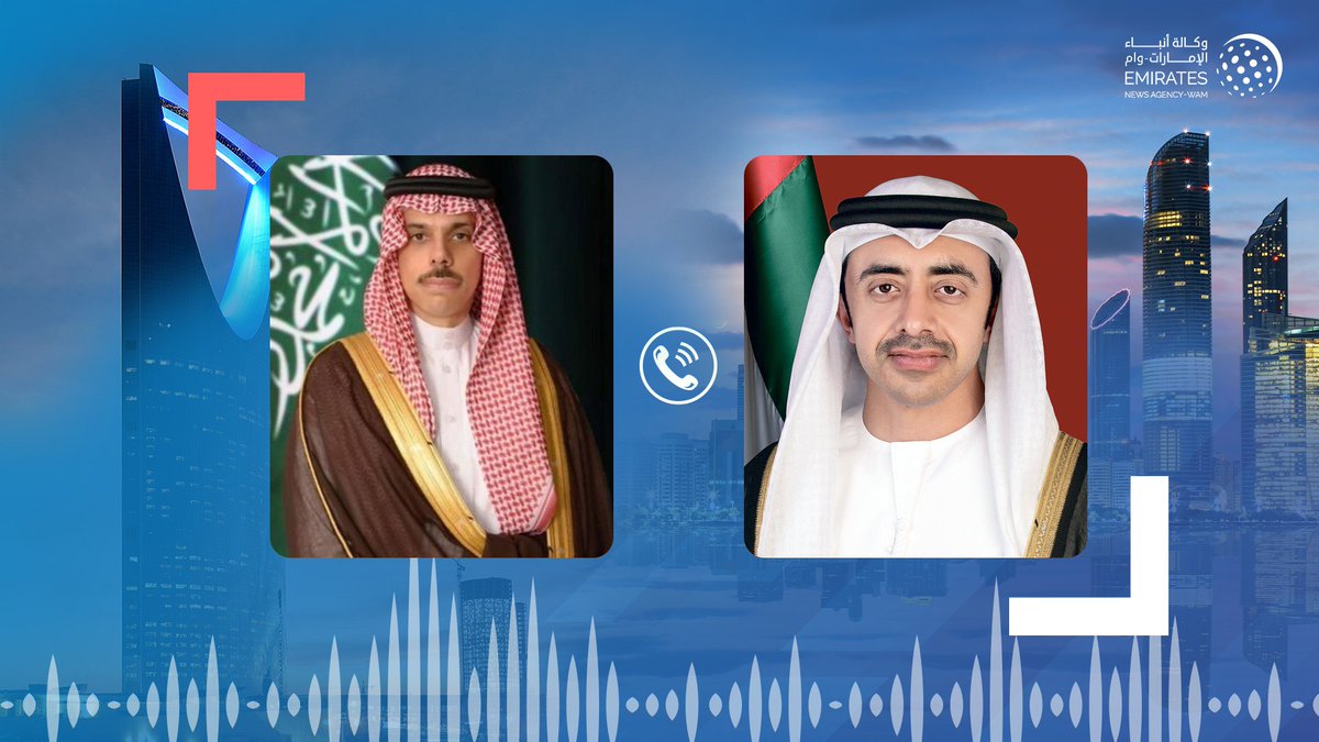 During a phone call with Abdullah bin Zayed, the Saudi Foreign Minister condemns the Houthi terrorist attack on civilian facilities in the country and affirms the Kingdom's full solidarity with the UAE