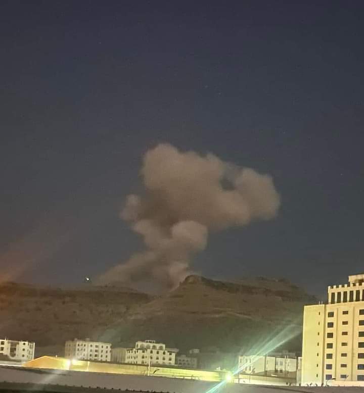 Coalition warplanes target the capital, Sanaa, with a series of air raids