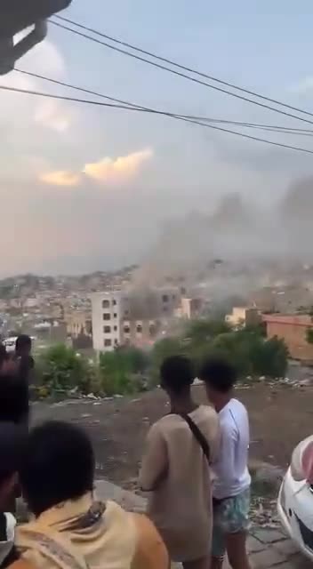 Explosions in the Freedom Square neighborhood in the center of Taiz city.