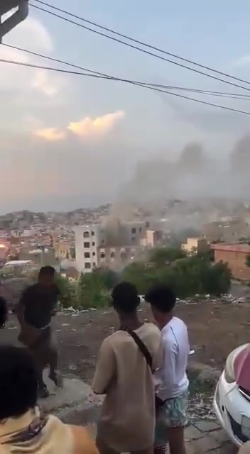 Explosions in the Freedom Square neighborhood in the center of Taiz city.