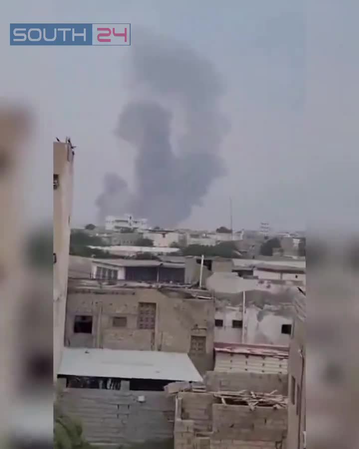 Scenes of smoke rising from the Houthi-controlled port of Hodeidah following an Israeli airstrike a short while ago