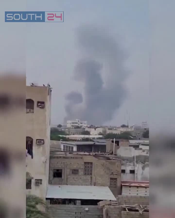 Scenes of smoke rising from the Houthi-controlled port of Hodeidah following an Israeli airstrike a short while ago