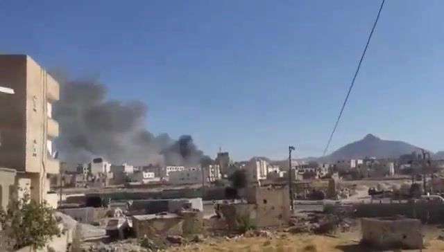 Video of raids targeting Haiz power station in the capital Sanaa Sanaa_now Yemen yemen: Continuous raids targeting sites and camps of the Houthi militias in Sanaa and Hodeidah