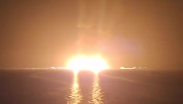 Major fires burning at the Ras Isa port on Yemen's western coast following U.S. airstrikes aimed at destroying the facility