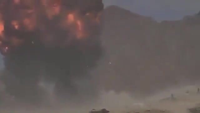 A precise Saudi airstrike targeted military vehicles in the city of Al-Mukalla