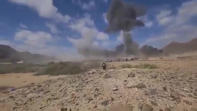 A precise Saudi airstrike targeted military vehicles in the city of Al-Mukalla