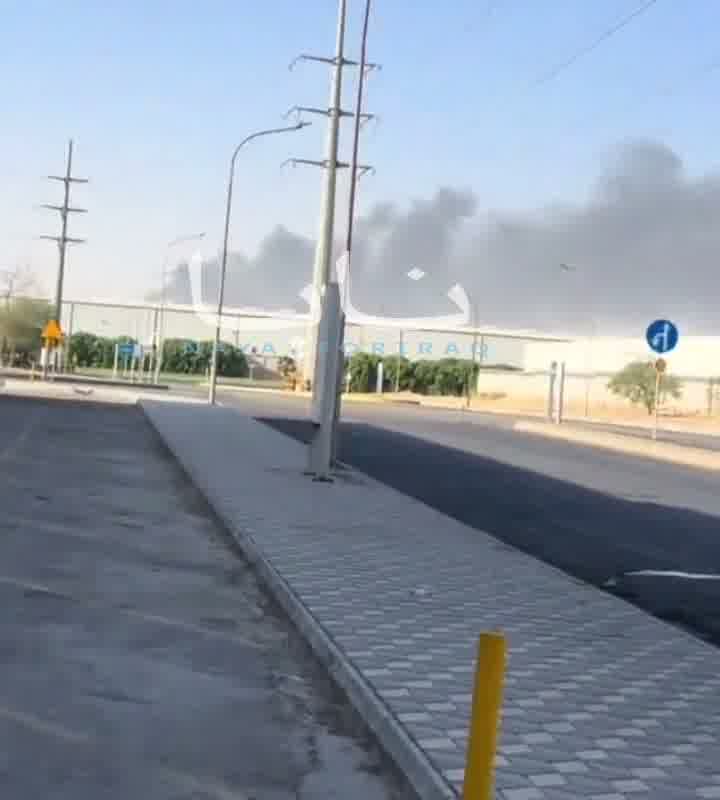 Documentation shows fire at another oil site in the Saudi capital, Riyadh, following heavy rocket fire by Houthi forces this morning.