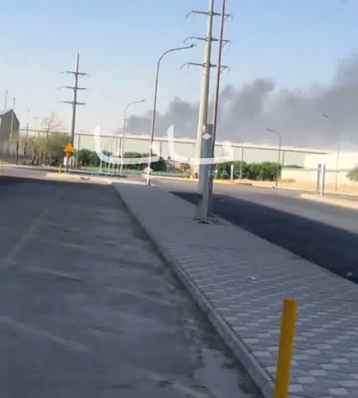 Documentation shows fire at another oil site in the Saudi capital, Riyadh, following heavy rocket fire by Houthi forces this morning.