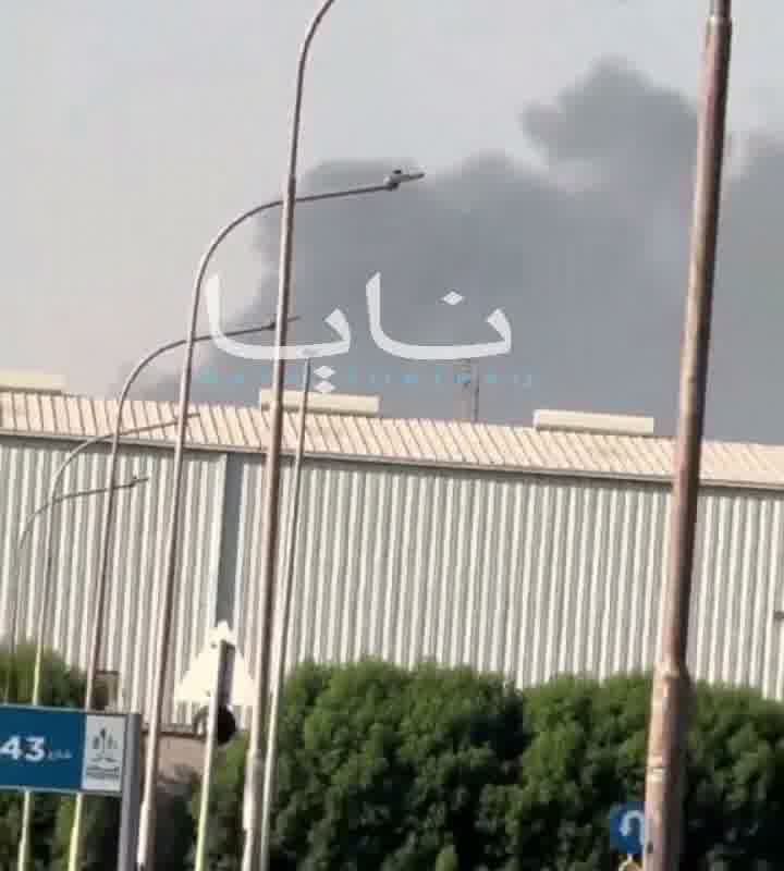 Documentation shows fire at another oil site in the Saudi capital, Riyadh, following heavy rocket fire by Houthi forces this morning.