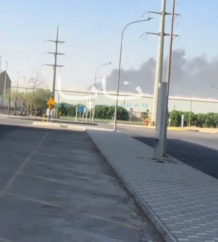 Documentation shows fire at another oil site in the Saudi capital, Riyadh, following heavy rocket fire by Houthi forces this morning.