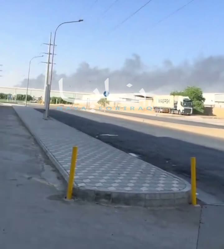 Documentation shows fire at another oil site in the Saudi capital, Riyadh, following heavy rocket fire by Houthi forces this morning.