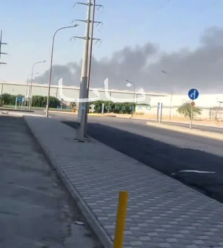 Documentation shows fire at another oil site in the Saudi capital, Riyadh, following heavy rocket fire by Houthi forces this morning.