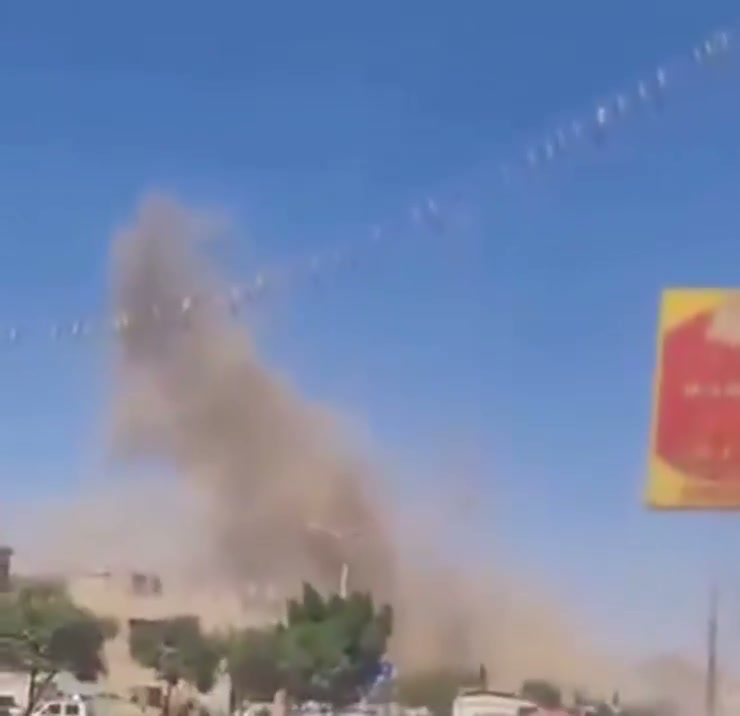 Airstrikes hit Houthi-controlled military base in Yarim area, Ibb Governorate, central Yemen