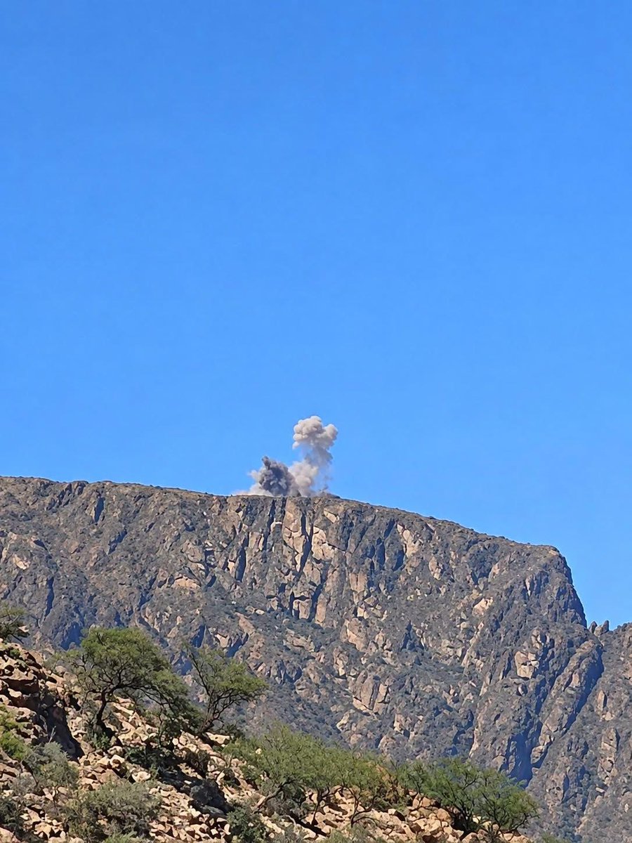 Warplanes are conducting sustained strikes on Houthi military sites in Al-Bayda Governorate and parts of neighbouring Abyan, in the first bombardment of its kind in years